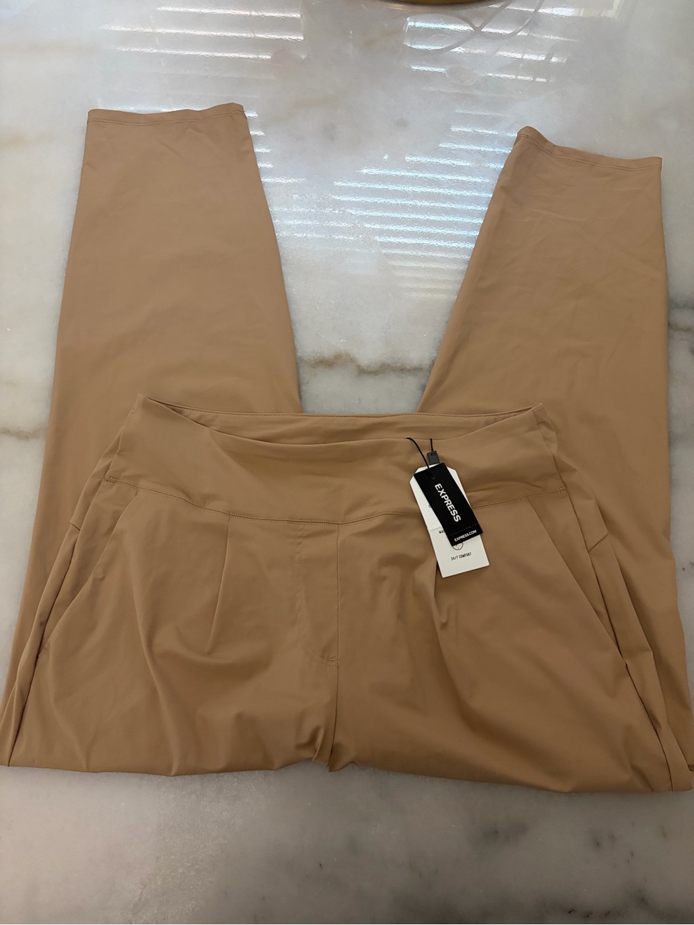 Express Slim Pull-On Leggings in Camel Tan